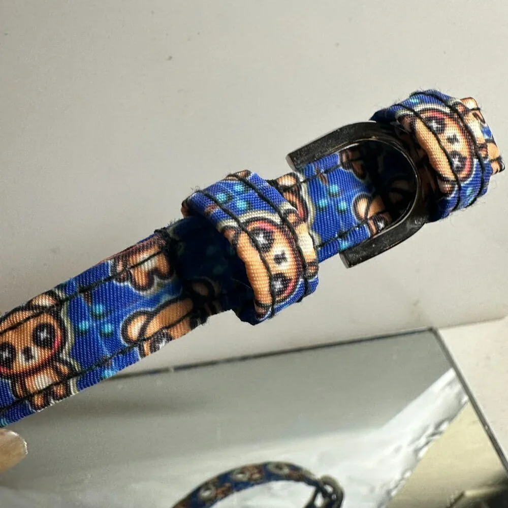 Adorable Handmade Teddy Bear Cat Small Dog Collar Blue Chihuahua Kitty